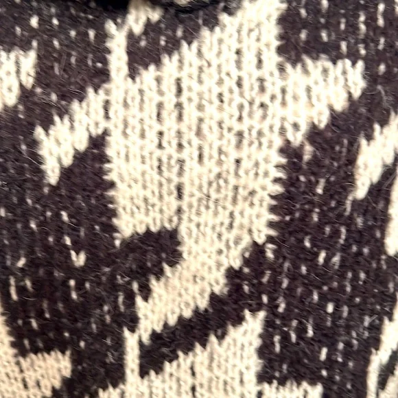 ELAN Houndstooth SWEATER Chunky Cowl Neck Balloon Slouch Sleeves Size MEDIUM - Picture 5 of 9